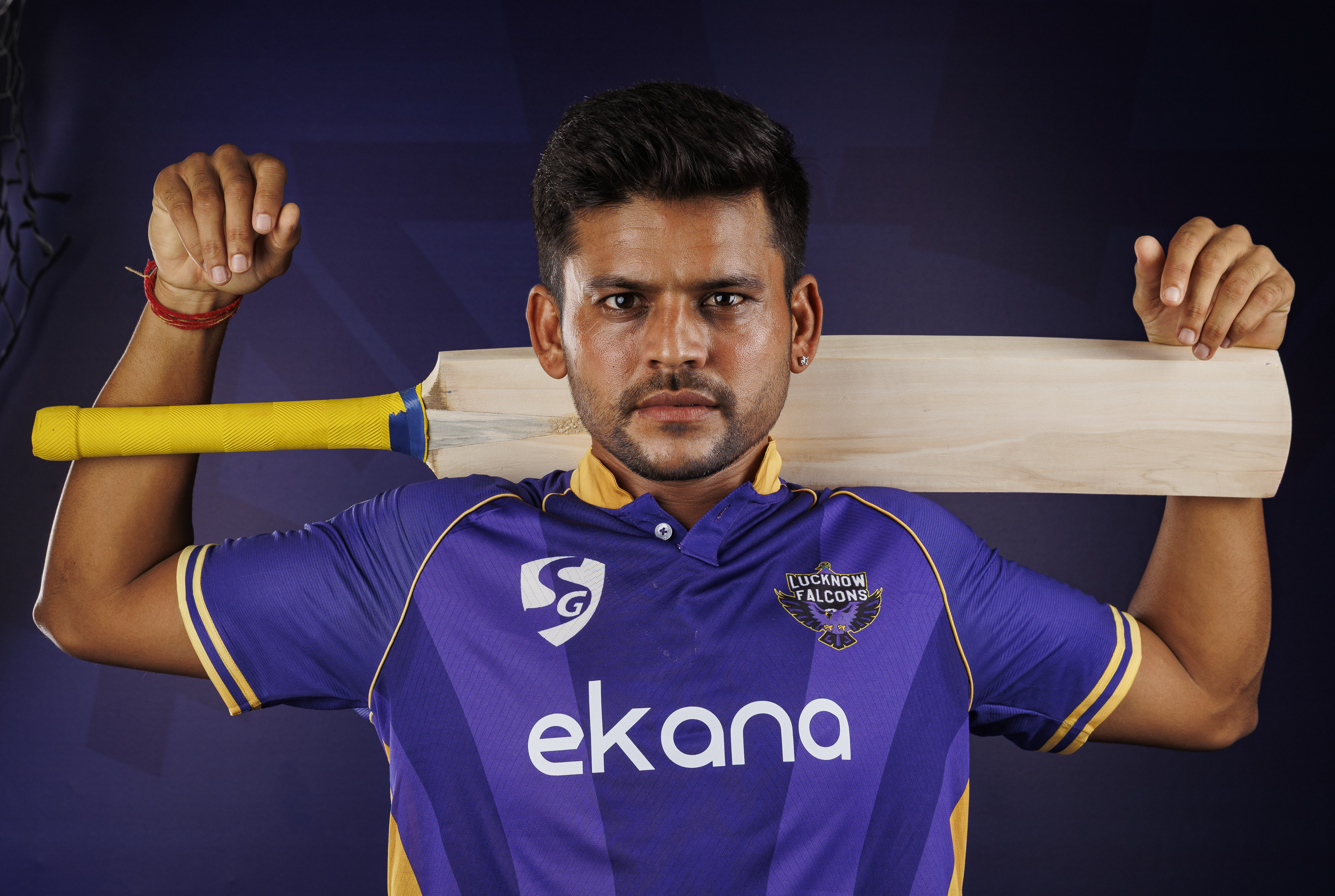 Priyam Garg of Lucknow Falcons gaze. One of Lucknow Falcons’ UPT20 Season 4 game‑changers, carrying Lucknow’s pride and the hunger to take this franchise higher in India’s biggest state T20 league.
Photos by: s Saikat Das